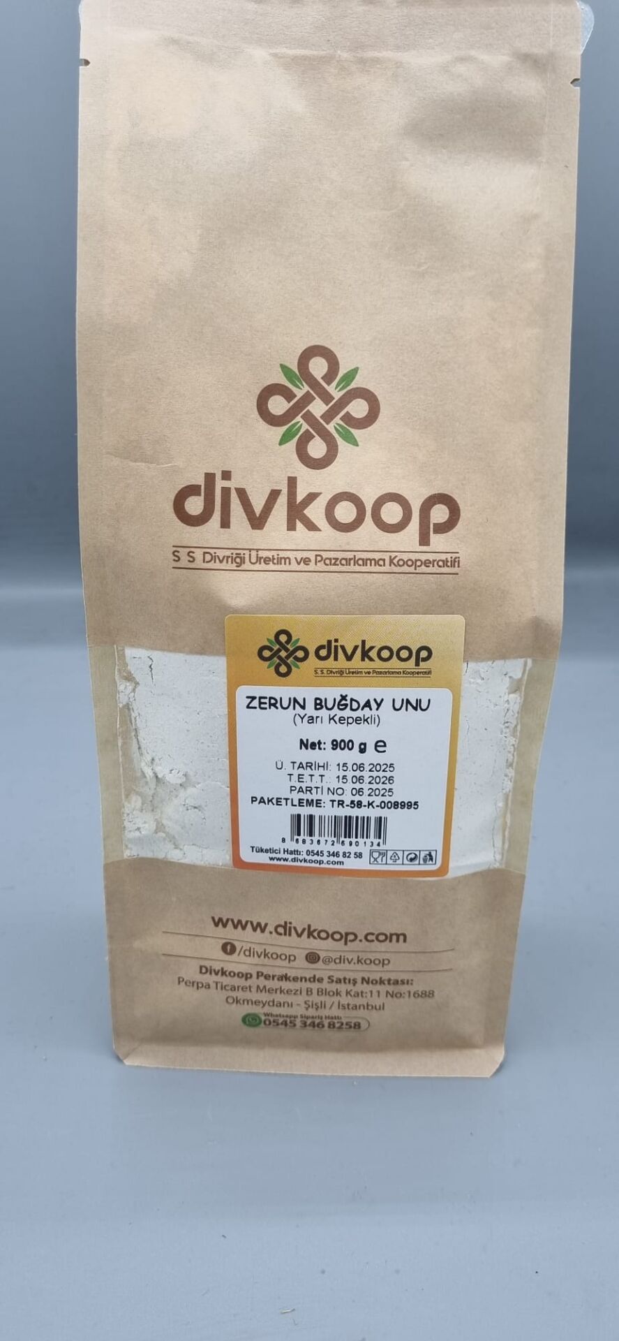 Zerun Buğday Unu (Yarım Kepekli - 900 gr