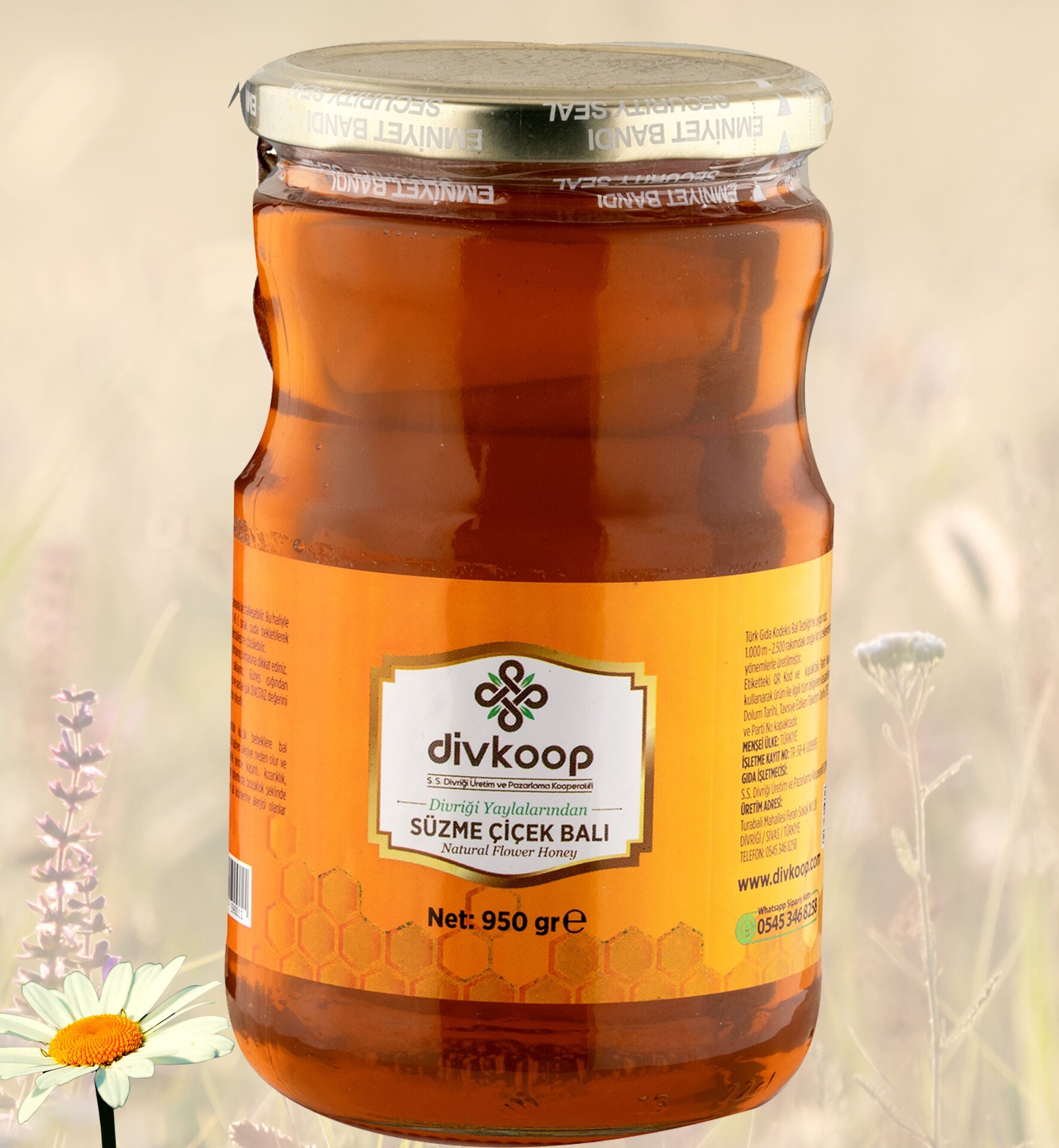 T.B. 950 G Organik Sertifikalı Süzme Çiçek Balı